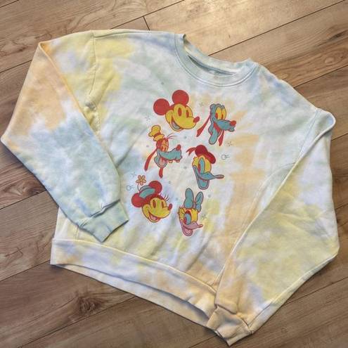 Disney  Tie-Dye Sweatshirt Mickey, Minnie ,Donald, Daisy, Pluto & Goofy Sz M(7-9)