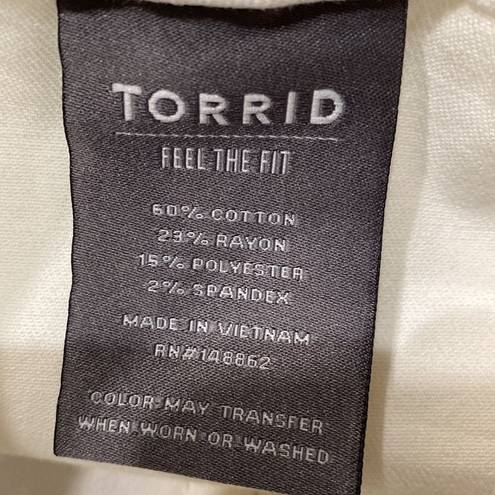 Torrid  Mid-Rise Super Soft White Button-Fly Flare Jeans Size 6X