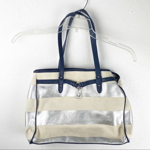 Tommy Hilfiger  Striped Canvas Shoulder Bag Tote