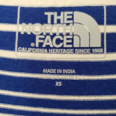 The North Face  Casual Knee-length Dress Cotton Modal Blue White Stripes Size XS