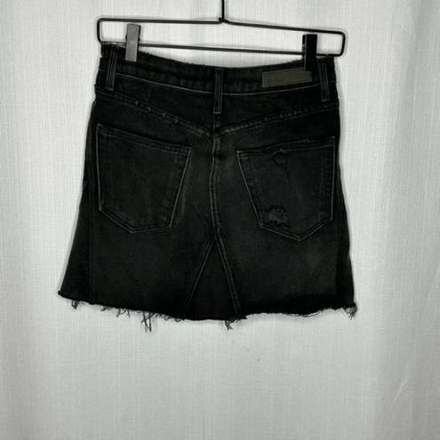 GRLFRND ‎ Black Eva Denim Ripped Mini Skirt