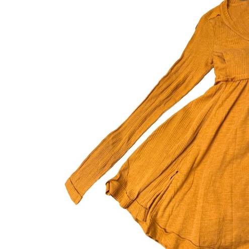 True Craft NWT  Babydoll Orange Top Long Sleeve Round Neck Size Small S