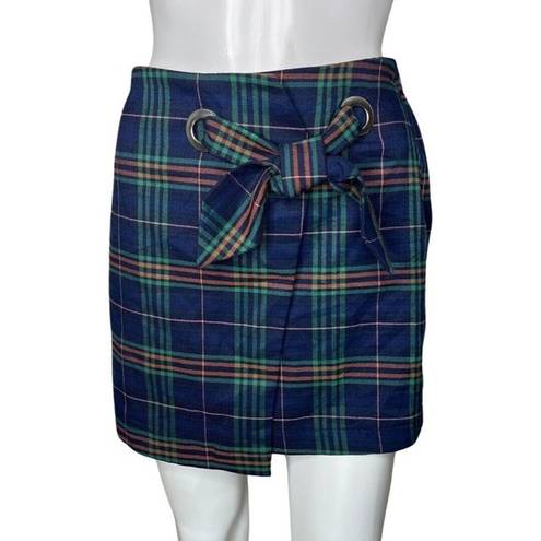 Wild Fable  Skirt Women XS Blue Green Plaid Pencil Skirt Straight Preppy Academia