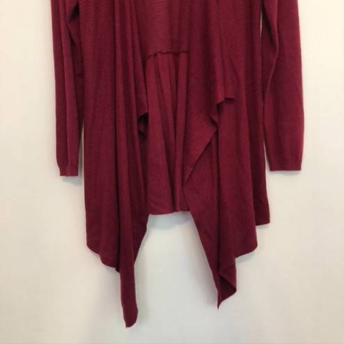 Torrid  00 Plus Size Cardigan Drape Front Sweater Burgundy Red Open Lightweight