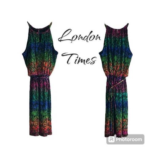 London Times  Multicolor Sleeveless Halter Dress 12