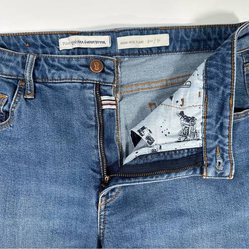 Pilcro  High Rise Flare Jeans Raw Hem Size 31