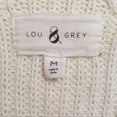 Lou & grey  Chunky Knit V Neck Sweater - Cream - Medium