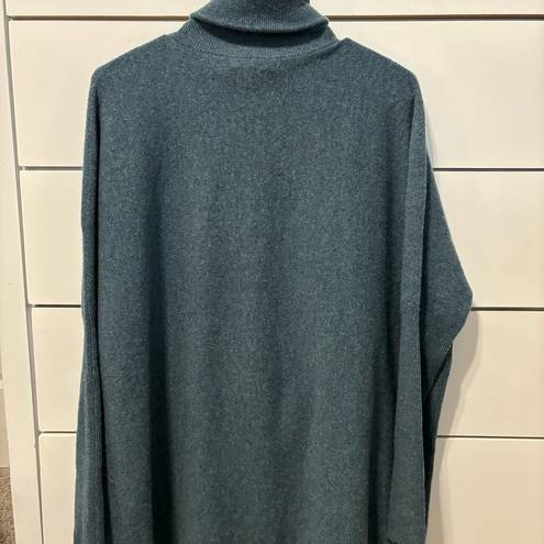 Garnet Hill  Oversized Turtleneck Sweater Teal