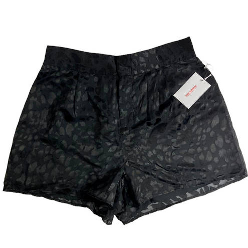 Good American  Midnight Leopard Short New large satiny black burnout animal print