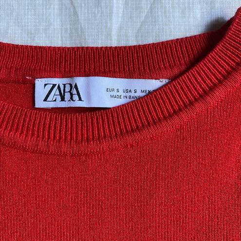 ZARA Red Knit Tank Top NWOT Small