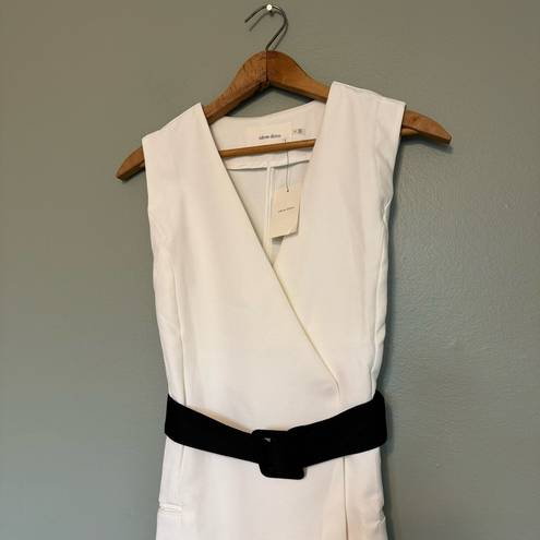 idem Ditto  Los Angeles White Sleeveless Profrssional Dress w/ Black Belt size M