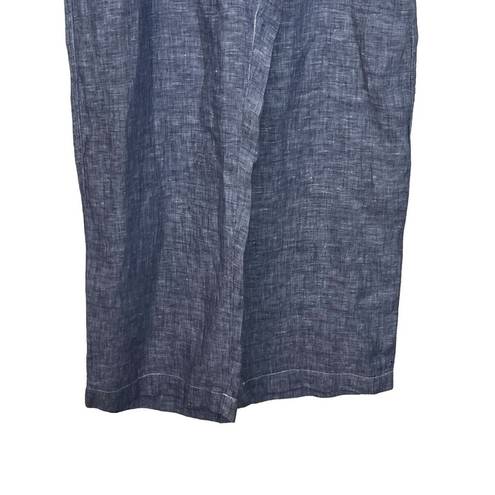 CP Shades  Jenn Blue Linen Pants Drawstring Cropped Lagenlook Women’s Size M