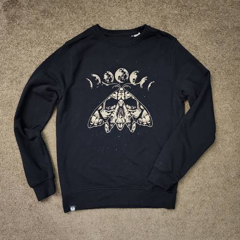 The Moon Black Phase Moth Sweater, Women's Small [NWOT!]