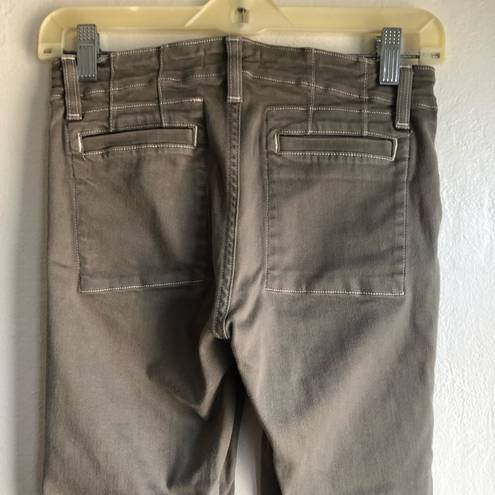 Ramy Brook  Eva Mid Rise Zip Pockets Ankle Length Skinny Sage Green Jeans 25