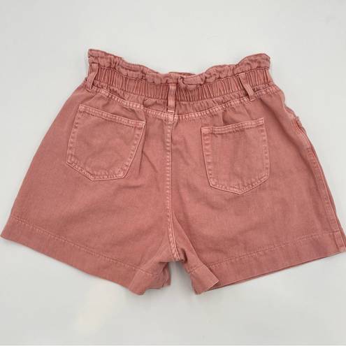 idem Ditto  Jean Shorts Paper Bag Cotton Women Size Large Brownish Pink Denim