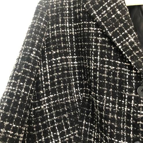 Coldwater Creek Y2K  black tweed blazer wool plaid checkered textured women large