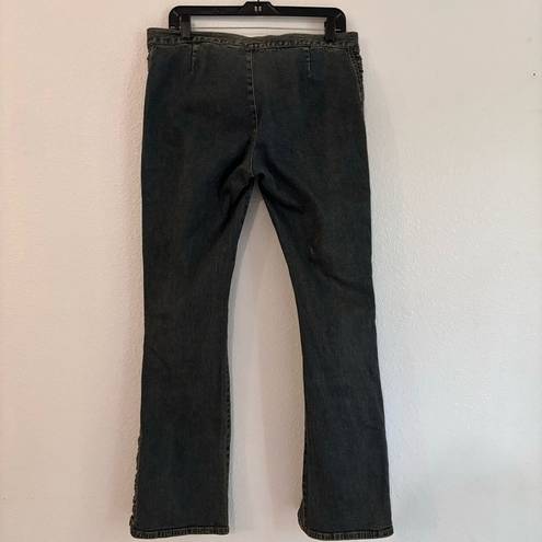 DKNY  | 90s Y2K Low Rise Flare Jeans Ruched Sides
