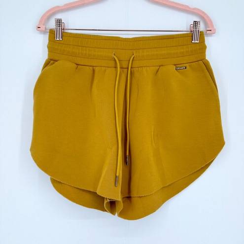 Harper Cleo  Sweat Shorts Womens Small Yellow Gold Solid Drawstring Athleisure