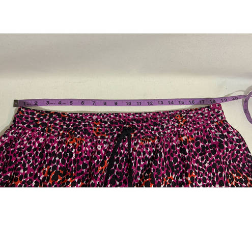 DKNY Women’s  Animal Print Pull-On Drawstring Pants Pink and Black Size XL