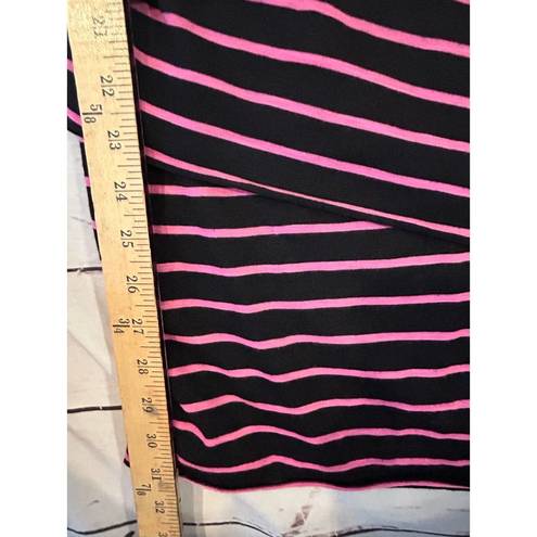 City Triangles  Black with Pink Stripe Bodycon Dress Women Small Barbie