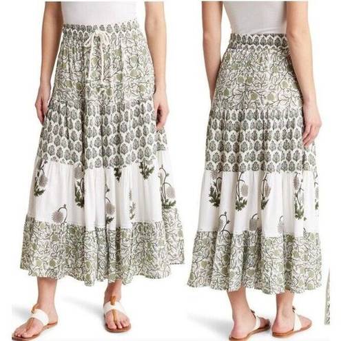 Industry Boho New  REPUBLIC CLOTHING Floral Tiered Maxi Skirt Size Medium Women’s