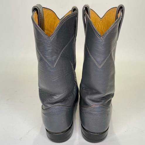 Justin Boots Justin Cowboy Boots Gray Vintage Roper Size 6 Western Round Toe 90s Rodeo Boot