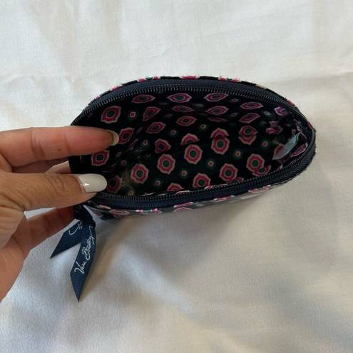 Vera Bradley  Small Pouch Makeup Bag Peacock Navy Pink Pattern