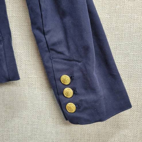 Tommy Hilfiger  Womens Blazer Size 4 Blue Tailored Fit Gold Buttons Career Work