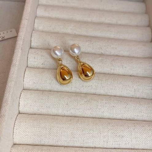 18K Gold Plated Metal Teardrop Dangle Drop Earrings for Women