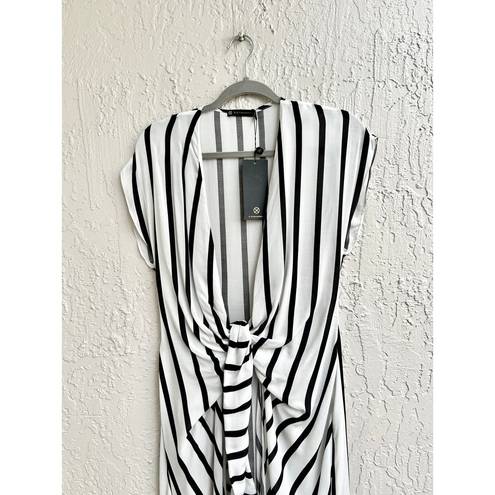 Vix Paula Hermanny NWT  Stripe Perrine Sasha Cover Up Dress Black Women's Size XS