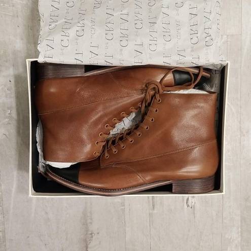 The Great 💕💕 The Cap Toe Boxcar Boot ~ Hickory Brown/Black 10 NWT