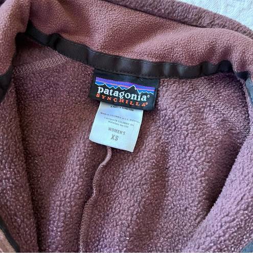 Patagonia  Synchilla Brown Full Zip Sleeveless Fleece Vest Sweater