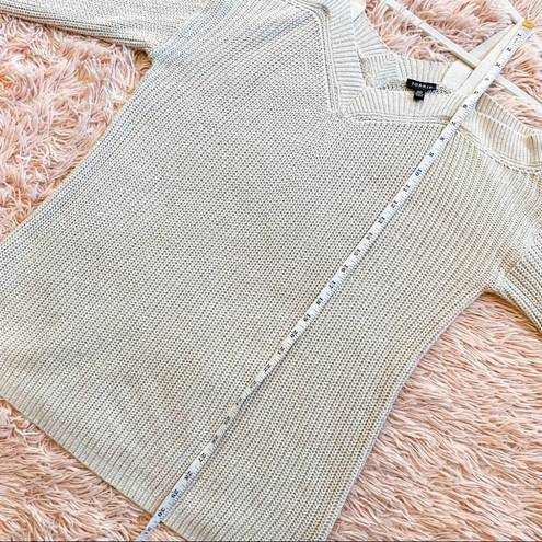 Torrid  Cream Knit Cold Shoulder Pullover Sweater