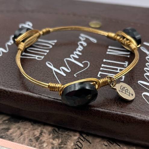 Onyx Bourbon and Bowties Women’s Black  Gold Plated Wire Wrapped Bangle Bracelet