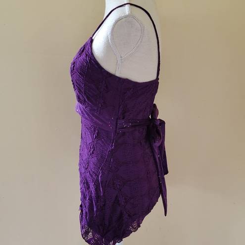 MKM Designs  y2k purple lace tank size medium