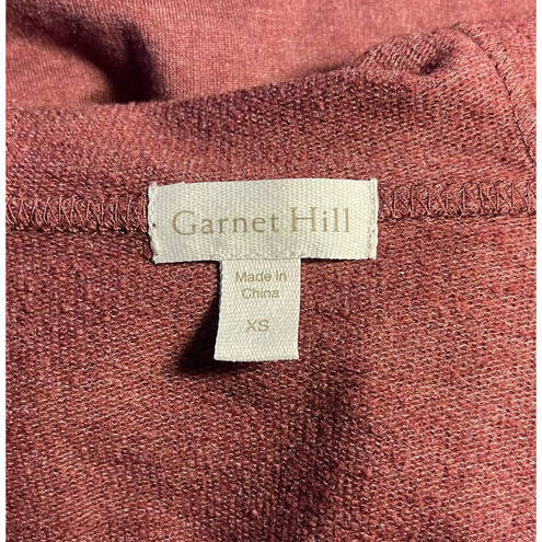 Garnet Hill  Women's Light Burgundy Hoodie V-Neck Sweatshirt Size XS