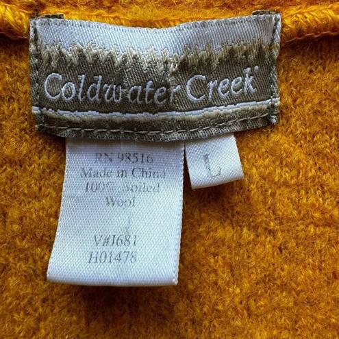 Coldwater Creek Vintage  Yellow Gold Wool Full Zip Vest Size Large