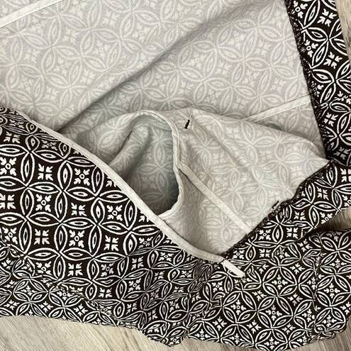 Talbots Brown & White Print 3/4 Sleeve Single Button Blazer Size 10
