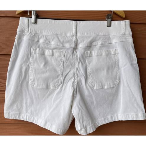 Betabrand Spanx Women Plus Size 1X Shorts Mid Rise Stretch White Excellent