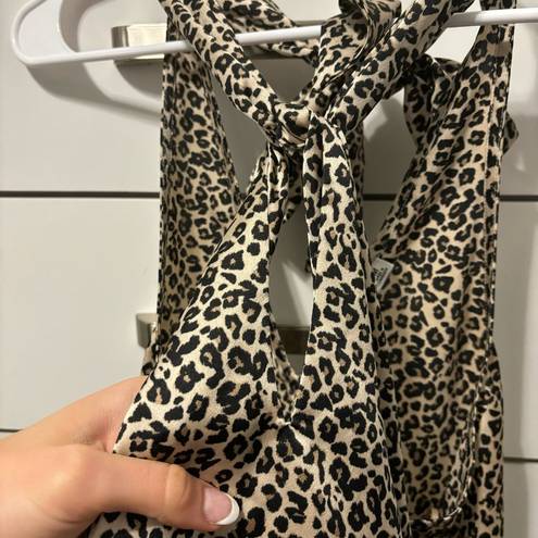 Abercrombie & Fitch High Neck Halter Cheetah Bodysuit