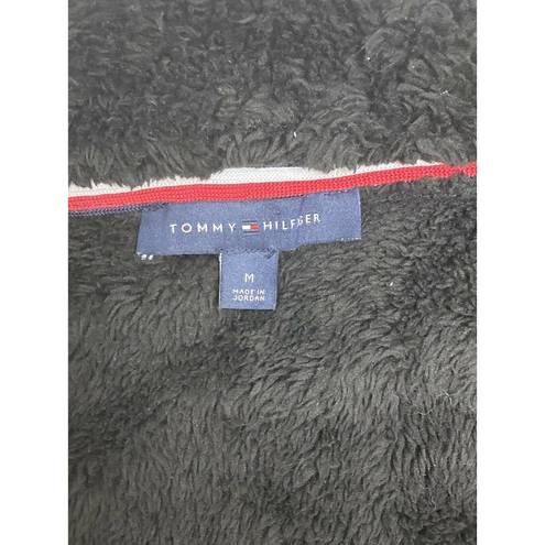 Tommy Hilfiger  Black Fuzzy Faux Fur Vest Size M Medium Black
