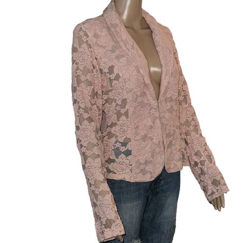 INC Dusty Rose Lace Blazer