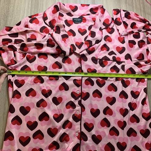 Kate Spade  Pink Heart Long Sleeved Pajamas Set Size XL