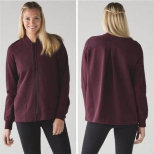 Lululemon  Maroon Pleat to Street Bomber jacket