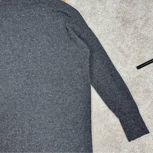 Everlane  The Cashmere Turtleneck Mini Sweater Dress Dark in Gray Donegal Size L