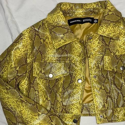 Missguided x Madison Beer faux snakeskin leather jacket