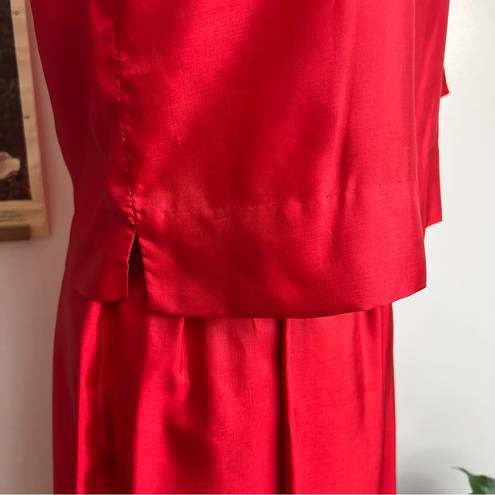 Lanz Salisbury Lanz Originals Vintage 1980s Red Skirt & Top Set