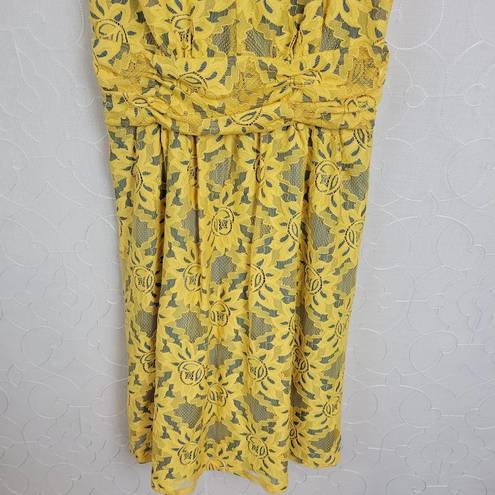 Tracy Reese Plenty by  Womens Dress Size 8 Yellow Niki Lace Sleeveless Lined Mini