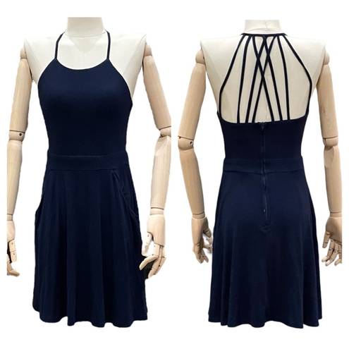 B Darlin 🎉HP🎉  navy blue juniors minidress w/ pockets/ 3/4 /Excellent condition