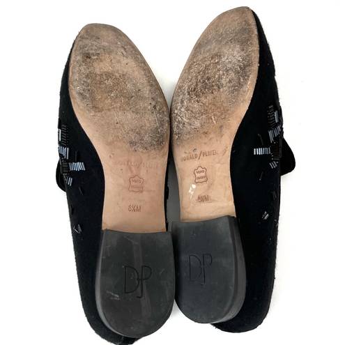 Donald Pliner  "Lyle" Black Suede Embellished Slip On Flat